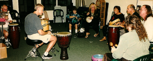 Mike leading a drum circle