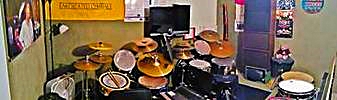 2 Drum-Sets, Whiteboard, Mirrors, and Sound System - Rates for Mike Burris' Drum Lessons with Spirit Music Meet-Ups